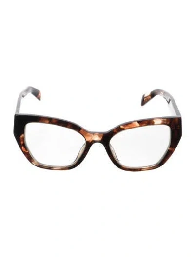 Pre-owned Prada Cat-eye Eyeglasses In Brown
