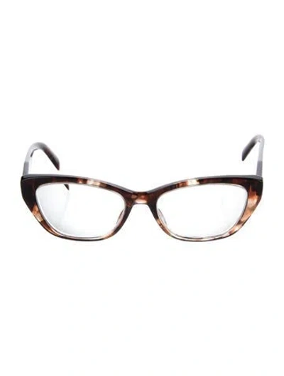 Pre-owned Prada Cat-eye Eyeglasses In Brown
