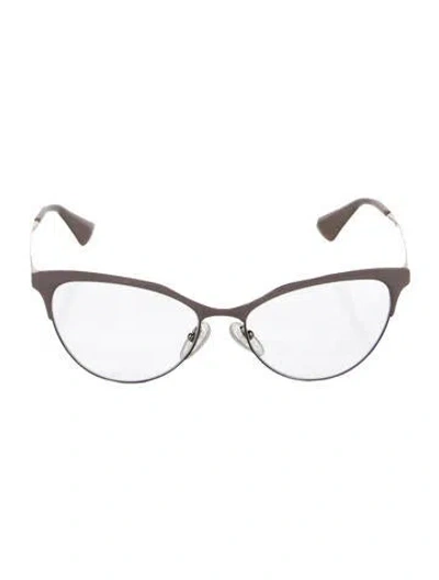 Pre-owned Prada Cat-eye Eyeglasses In Gray