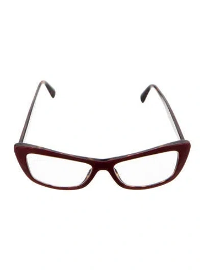 Pre-owned Prada Cat-eye Eyeglasses In Red