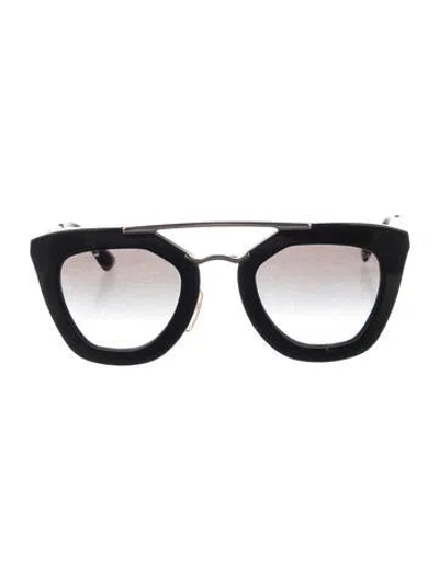 Pre-owned Prada Cat-eye Gradient Sunglasses In Black/gold