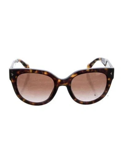 Pre-owned Prada Cat-eye Gradient Sunglasses In Brown/clear