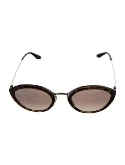Pre-owned Prada Cat-eye Gradient Sunglasses In Brown/gold