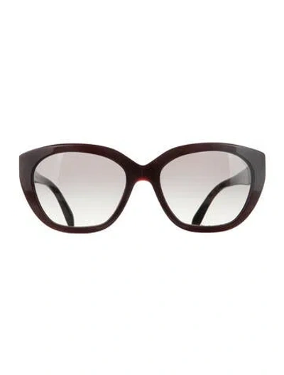 Pre-owned Prada Cat-eye Gradient Sunglasses In Gold/red