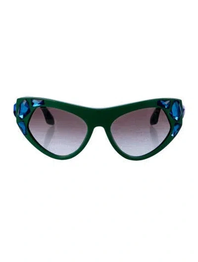 Pre-owned Prada Cat-eye Gradient Sunglasses In Green