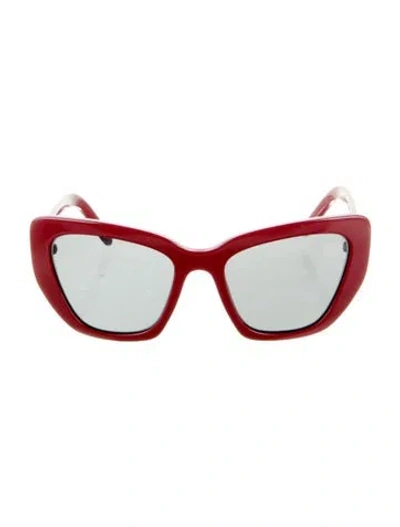 Pre-owned Prada Cat-eye Mirrored Sunglasses In Red