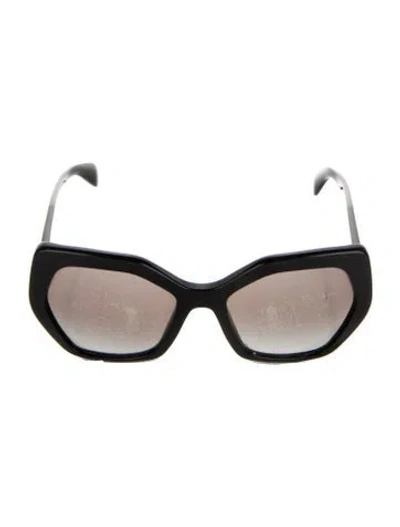 Pre-owned Prada Cat-eye Mirrored Sunglasses In Black