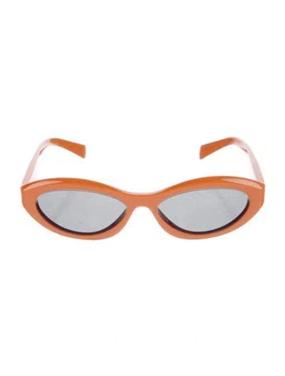 Pre-owned Prada Cat-eye Mirrored Sunglasses In Orange