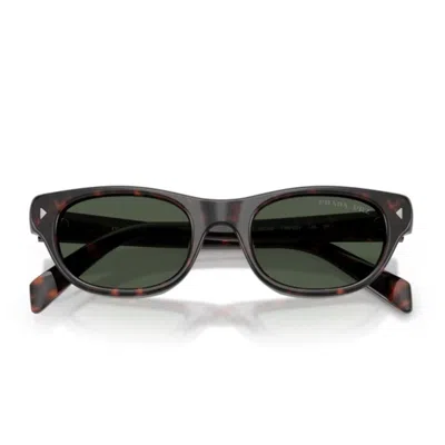 Prada Cat-eye Sunglasses In Glossy Havana Acetate With Polarized Lenses In Black