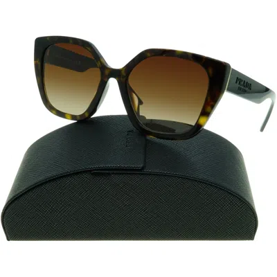 Pre-owned Prada Cateye Sunglasses Pr17zs Vau6s1 Tortoise W Black Temples Women's Hot Style In Brown