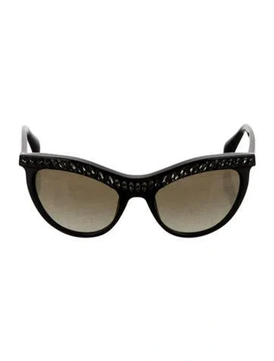 Pre-owned Prada Cat-eye Tinted Sunglasses In Black