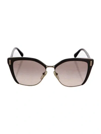 Pre-owned Prada Cat-eye Tinted Sunglasses In Brown