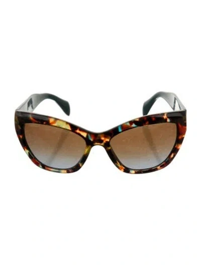 Pre-owned Prada Cat-eye Tinted Sunglasses In Brown