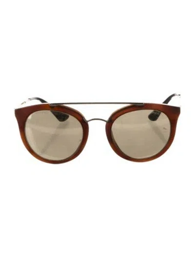 Pre-owned Prada Cat-eye Tinted Sunglasses In Brown