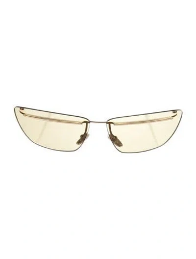 Pre-owned Prada Cat-eye Tinted Sunglasses In Gold