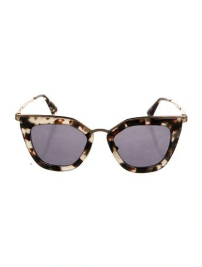 Pre-owned Prada Cat-eye Tinted Sunglasses In Gold