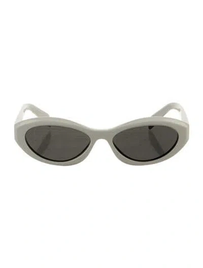 Pre-owned Prada Cat-eye Tinted Sunglasses In White