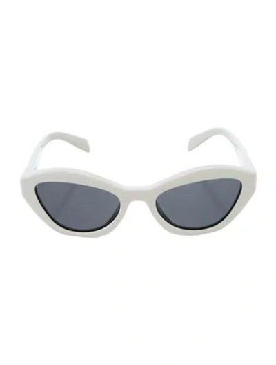 Pre-owned Prada Cat-eye Tinted Sunglasses In White