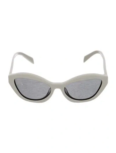 Pre-owned Prada Cat-eye Tinted Sunglasses In White