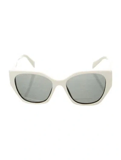 Pre-owned Prada Cat-eye Tinted Sunglasses In White