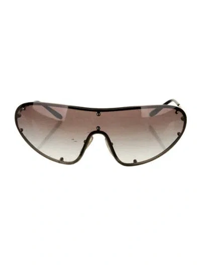 Pre-owned Prada Catwalk Shield Sunglasses In Black