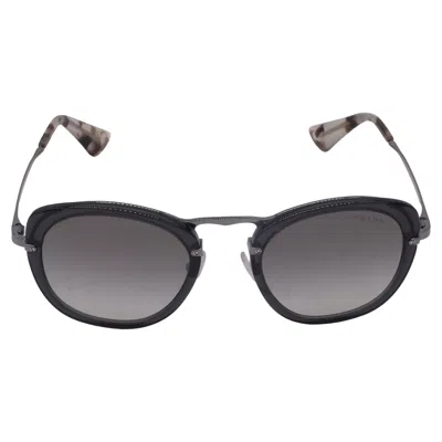 Prada Catwalk Spr58u Oval Sunglasses In Grey Metal In Gray