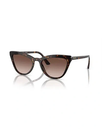 Prada Catwalk Woman Sunglasses Brown Size 56 Acetate