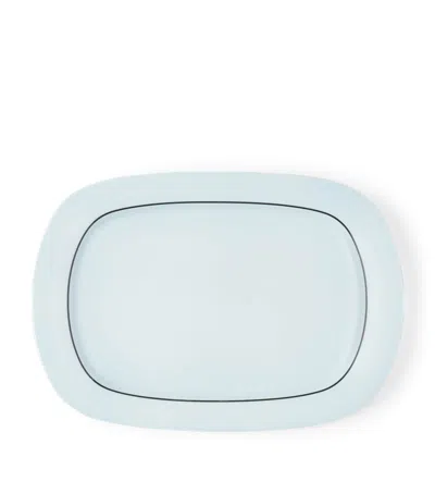 Prada Celadon Porcelain Tray In Blue