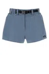 Prada Cerulean Blue Canvas Shorts In Blue
