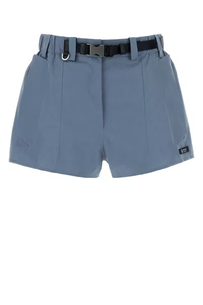 PRADA CERULEAN BLUE CANVAS SHORTS