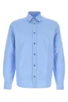 Prada Shirt Poplin Button-down Collar Long Sleeves In Blue