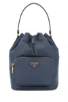 Prada Bucket Bag Adjustable Strap Top Handle In Blue