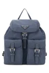 Prada Cerulean Blue Re-nylon Small Backpack In Blue