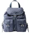 Prada Cerulean Blue Re-nylon Small Backpack In Red