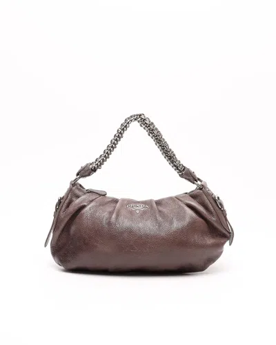 Prada Cervo Lux Hobo Bag In Brown