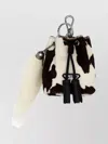 Prada Chain Detail Fur Texture Keychain Attachment Metal Hardware
