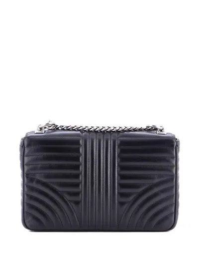 Pre-owned Prada Chain Flap Diagramme Quilted Leather Large Shoulder Bag In Black