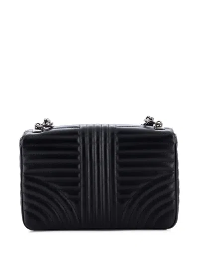 Pre-owned Prada Chain Flap Diagramme Quilted Leather Large Shoulder Bag In Black