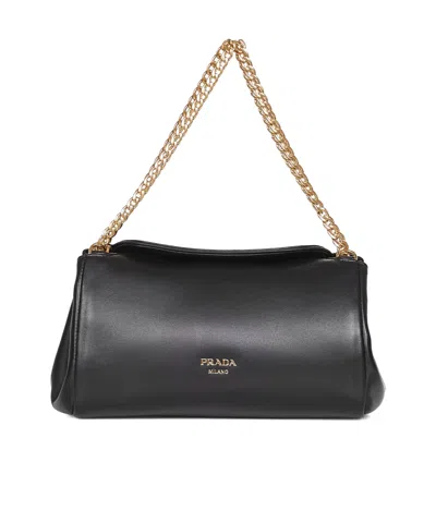 Prada Chain Shoulder Bag In Black