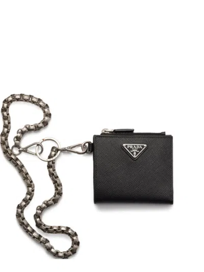 Prada Umhängetasche Mit Kettenriemen In Black