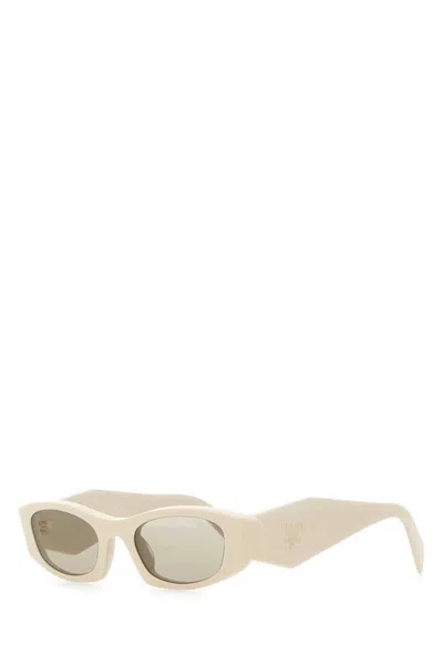 Prada Chalk Acetate Sunglasses In Neutral