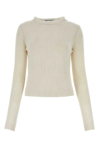 PRADA CHALK CASHMERE SWEATER