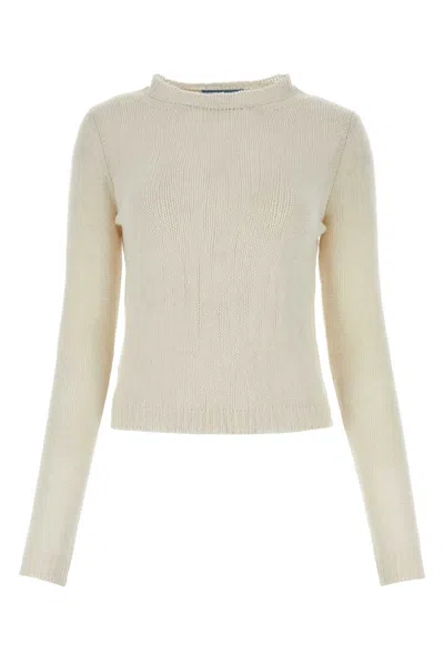 PRADA PRADA CHALK CASHMERE SWEATER