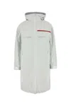 Prada Nylon Hooded Puffer With Elasticated Cuffs In White