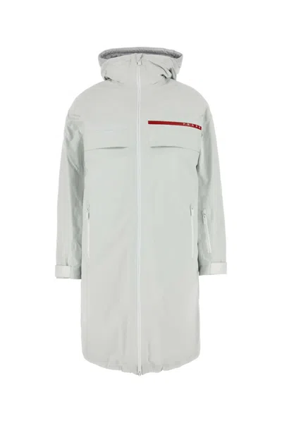 Prada Chalk Re-nylon Padded Jacket In White