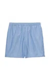 Prada Chambray Bermudas In Blue