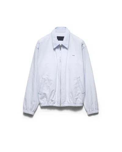 Prada Chambray Blouson Jacket In White