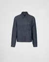 Prada Men's Chambray Blouson Jacket In Blue