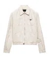 Prada Chambray Blouson Jacket In Natural Color