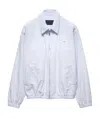Prada Chambray Blouson Jacket In White